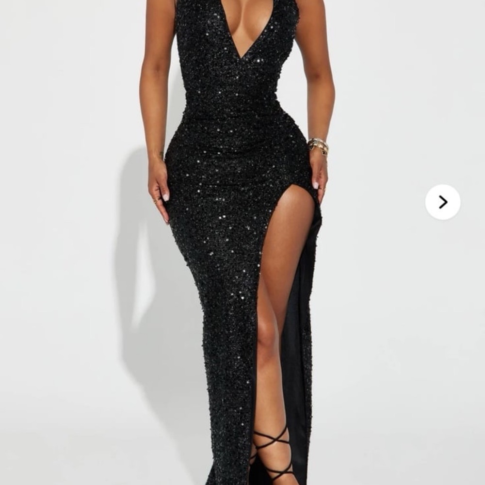 Black Sequin Maxi Dress